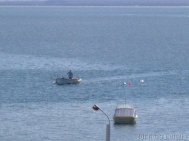 A Fisherman In A Putt Putt Boat Coming Back To Corinella