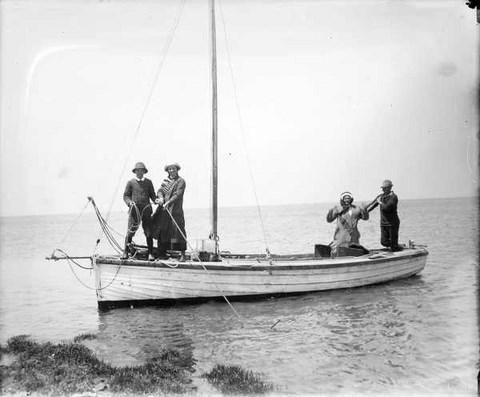 Historic Image Couta Boat Fishermen Corinella Vic